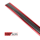 1m Carbon Fiber Look Car Bumper Lip Door Sill Protector (5cm Black+Red) A