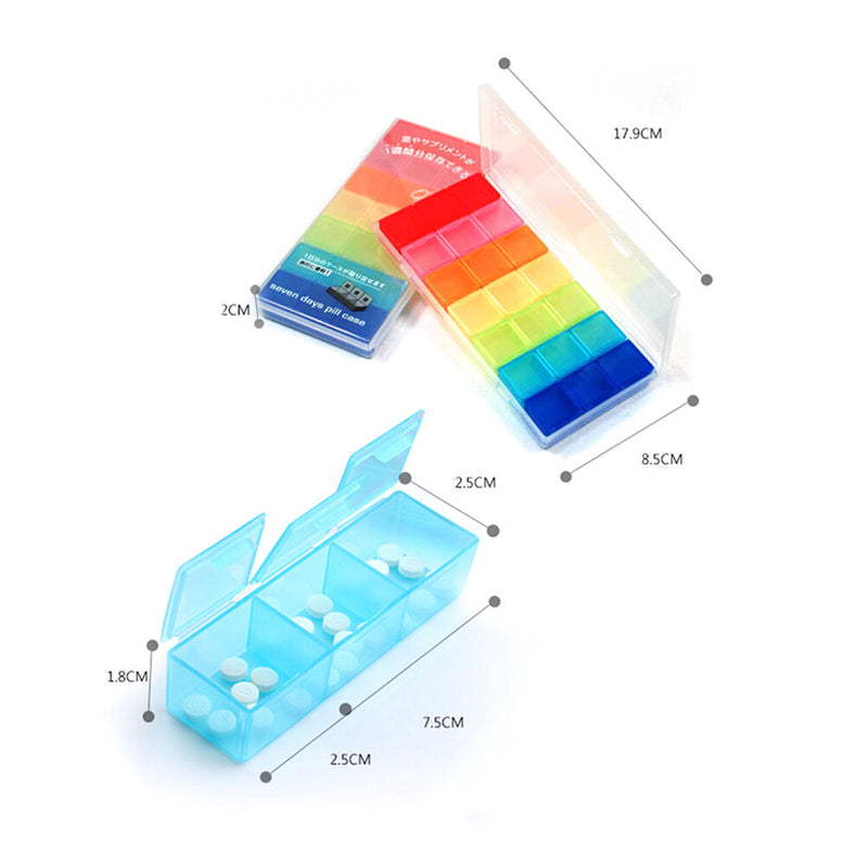 7 DayPop Tablet Pill Box Holder Weekly Medicine Storage Organizer Container C FT