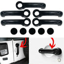 Gloss Black 4 Door Handle+Tailgate Trim Cover for 2007-2018 Jeep Wrangler J
