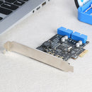 Front PCI-E to 19/20 Pin Adapter Desktop USB 3.0 PCI Express Expansion Card A