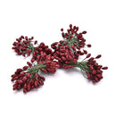 100X Artificial Red Holly Berry On Wire Bundle Garland Wreath Making ChristmasJR