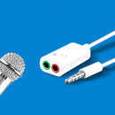 3.5mm Audio Headset Mic Y Splitter Cable Adapter TRRS to 2 TRS For Tabs, Laptop