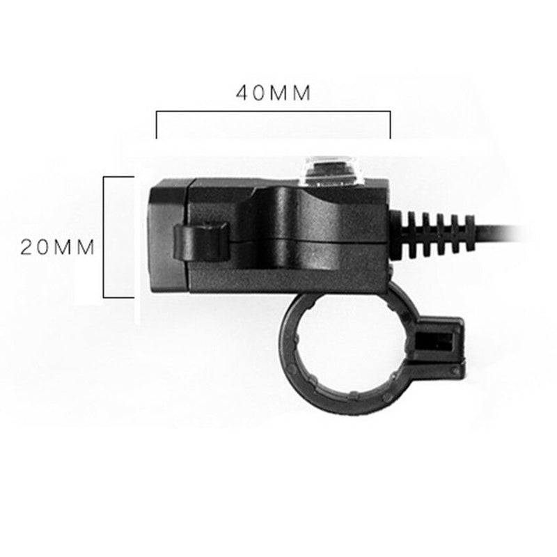 Motorcycle 12V Dual USB Power Socket Charger Waterproof Handlebar Charger MountS