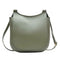 Solid Color Shoulder Handbags Leather Women Big Flap Crossbody Bags (Green)