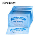 50pcs Dental Oral Brush Up Finger Teeth Wipes Whitening Deep Clean Oral Care