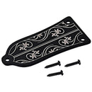 DIY Flower Pattern Truss Rod Cover Black for Gibson LP Electric Guitar