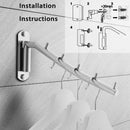 Folding Wall Mounted Clothes Hanger Rack Clothes Hook Stainless Steel with