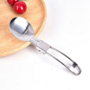 Portable Stainless Steel Camping Folding Tableware Spoon Outdoor Flatwa_