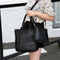 Women Fashion Handbag Shoulder Bag Purse Leather Tote Bag 4 Pieces (Black) Y3O1