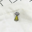 Creative Clothing Bags Alloy Badge Women Men Pizza Spaceship Drip Brooches A