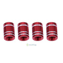 4pcs Red Wheel Tyre Tire Valve Stems Air Dust Cover Screw Caps Car Truck Bike