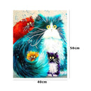 Painting By Numbers Cat Pattern DIY Bright Color Beginner Animal For Kids Adults
