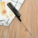 Black 22cm Useful Fine-tooth Metal Pin Hairdressing Hair Style Rat Tail Comb UK^