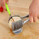 Stainless Steel Tomato Slicer Lemon Cutter Handheld Fruit Tongs Onion Slic FQM