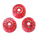 Acrylic Red Round Speed Control Knob for Electric Guitar White Numeral Trim