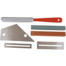 Set of 6 Luthier Parts Fret Tool, Guitar Ruler with 2 Holes, Grinding Stone(Red,