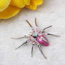 4pcs Dazzling Spider Brooch Crystal Rhinestone Animal Pins Wedding Jewelry