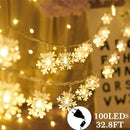 8 Modes LED String Lights Snowflake Night Light Home Xmas Fairy Lamps (B) A