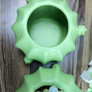 Round Green Ceramic Flower Pot Decoration Garden Indoor Sowing Machine Cact T2B9
