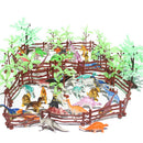 90PCS Mini Jurassic Dinosaur Animal & Tree Scene Playset Kits Toys