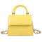 Women Mini Shoulder Bag Alligator PU Tote Chain Crossbody Pouch (Yellow)