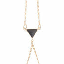 Ladies Armor Chic Chain Harness Double Ring to Wrist Bracelet - Golden J4K7