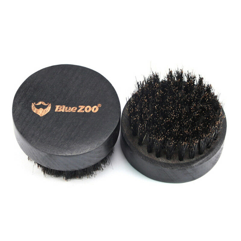 Black boar hair bristle beard mustache brush military hard round wood handle Gw