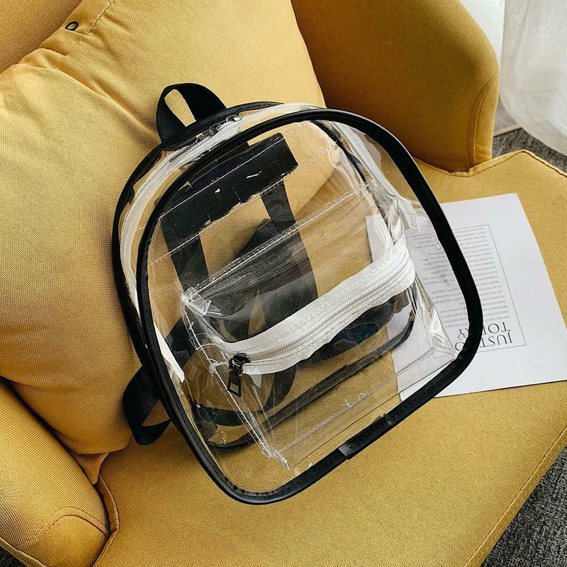 Women Satchel Backpacks School Bags Girls Clear Shoulder Bags (Transparent)