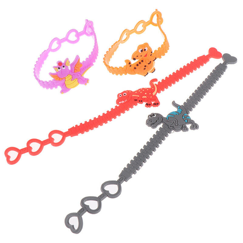 2pcs Dinosaur Party Rubber Bangle Bracelet Baby Shower Birthday Party Decorati,a