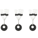10 Pcs 6 in 1 Size L Black Rubber Oval Stopper Fishing Bobber Float