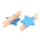 Star Shaped Card Photo Paper Pegs Crafts Mini Wooden Clip10pcs Blue N5Z5