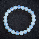 8mm Round Crystal Moonstone Natural Stone Stretched Beaded Bracelet for Women YL