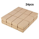 24PCS Tan Cardboard Jewelry Box Rectangle Kraft Paper Gift Boxes For Jewelry New