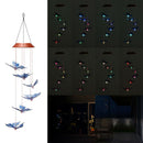 Butterfly Solar LED Wind Chime Light Hanging Lamp Outdoor Landscape Decor