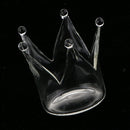 2x Crown Shape Glass Candle Holder Tealight Candlestick Tabletop Flower Vase
