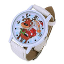Christmas Elderly Pattern Leather Band Analog Quartz Vogue Watches Christma