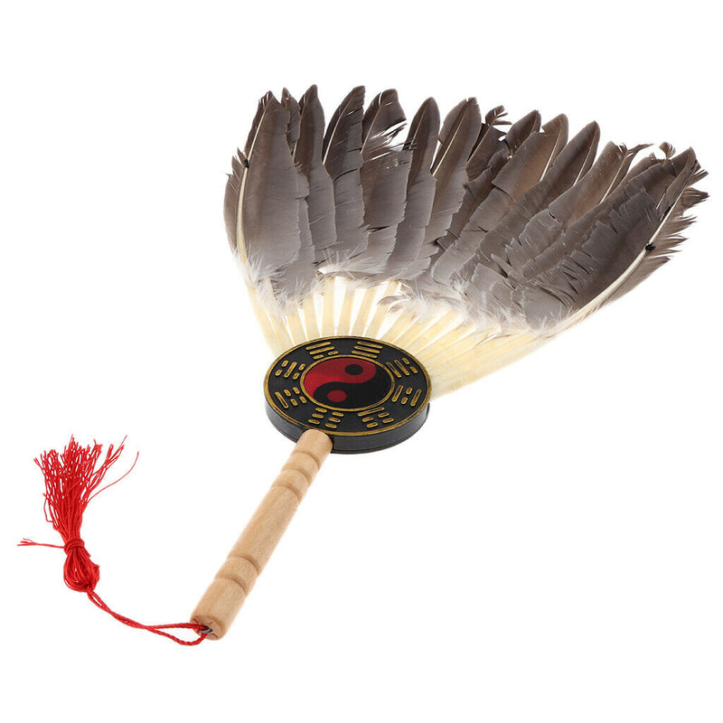 Chinese Sanguo Kongming Feathers Fan Wisdom Holy Zhugeliang Hand Held Fan