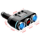 12V-24V Car Wireless Cigarette Lighter Socket Splitter Plug Dual One For Tw