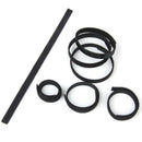 50pcs Black Cable Tie Nylon Straps Wire Hook & Loop Fasteners Organiser 24cm