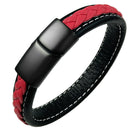 Leather Bracelet Men Punk Jewelry Casual Retro Braided Bangle Clasp Mens Wr Y8V4