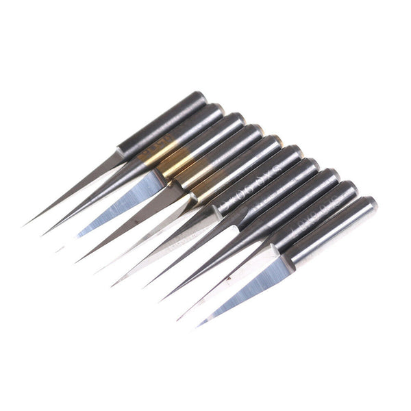 10Pcs 3.175mm Carbide PCB Engraving Bits CNC Router Tool 10 Degrees 0.1mm P^