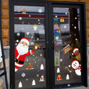 Cartoon Christmas Stickers Window Showcase Santa Clause Snowman Shop Bar D NT3C