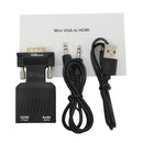 Video Converter HDMI To VGA Adapter Cable 1080P HDTV + Audio And USB Cable