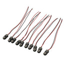 10 x PP3 9V Battery Connector Clip Hard Wearing ABS Tinned Wire Leads 150mm C2E5