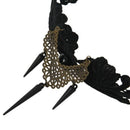 Gothic punk style rivet Lolita tiara black lace forehead headband