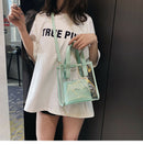 Fashion Women Transparent Bag Clear Pvc Small Tote Messenger Bags Holograph