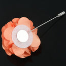 Men's Suit Boutonniere Lapel Pin Flower Brooch (Orange) I9X2