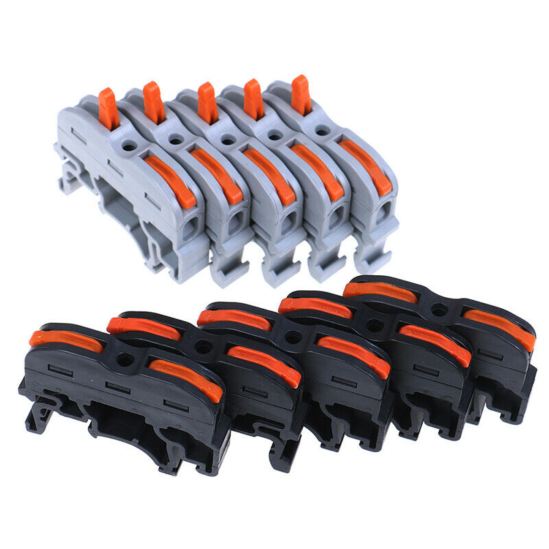 10set LAS--211 1 Pin Din Rail Compact Cable Wiring Connector Terminal Bl GwJ.AU