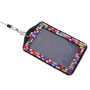 Colorful Rhinestone Lanyard with Retractable Reel Card ID Badge Holder