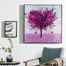 Purple Love Heart Tree Landscape Diy 5D Diamond Embroidery Crystal Full Spe